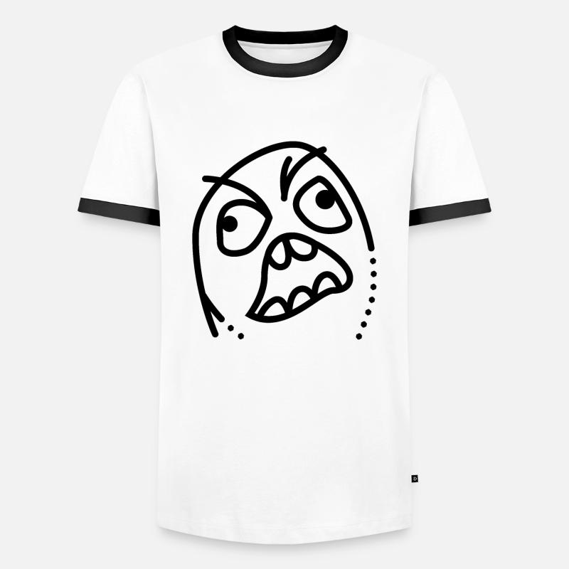 Meme Rage Guy - Männer Kontrast-T-Shirt - Weiß/Schwarz