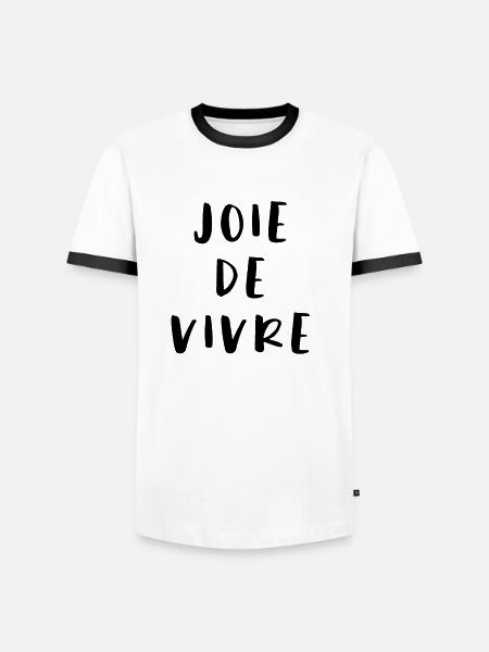 Lebensfreude - Männer Kontrast-T-Shirt - Weiß/Schwarz