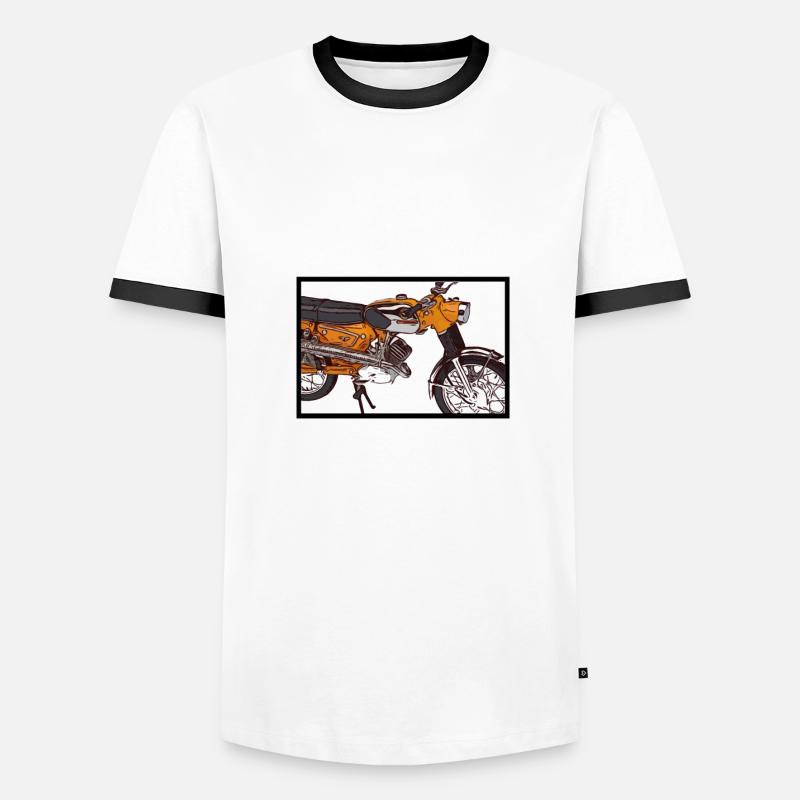 Zündapp Mofa Moped Oldtimer Geschenkidee - Männer Kontrast-T-Shirt - Weiß/Schwarz
