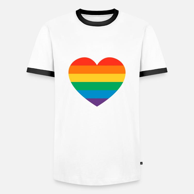 Rainbow - Männer Kontrast-T-Shirt - Weiß/Schwarz