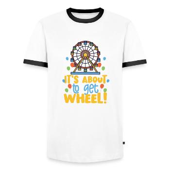 Ferris wheel gift - Men's Ringer Shirt - white/black - Front - AI Model Female 172 light (172cm) & AI Model Male 178 dark (178cm)