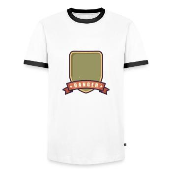 Badge de Ranger - T-shirt contrasté Homme - blanc/noir - Devant - AI Model Female 172 light (172cm) & AI Model Male 178 dark (178cm)