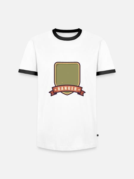Ranger-Abzeichen - Männer Kontrast-T-Shirt - Weiß/Schwarz
