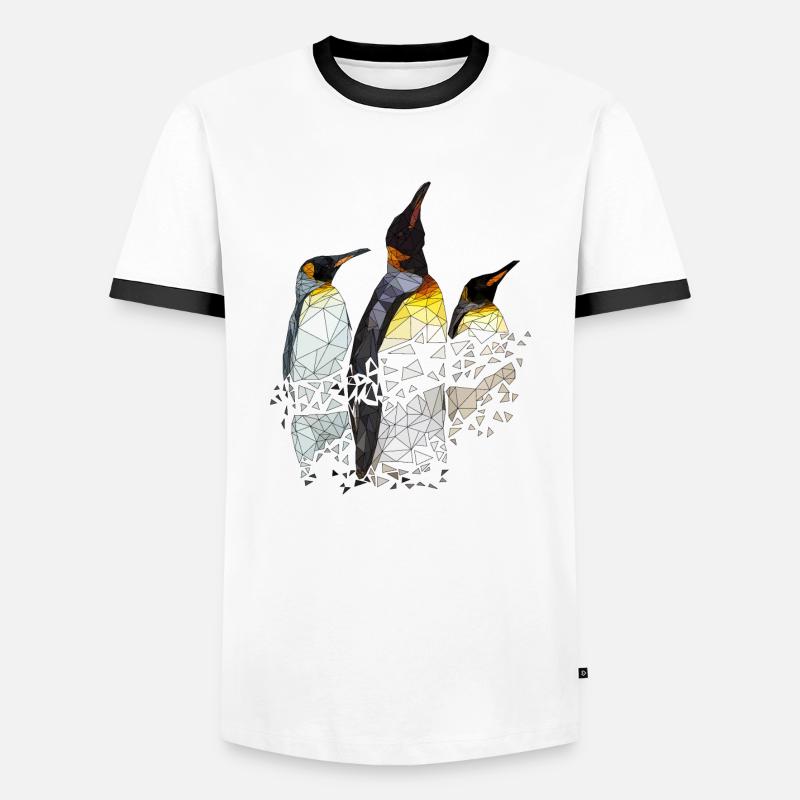 Penguin Group | Low Poly - Men's Ringer Shirt - white/black