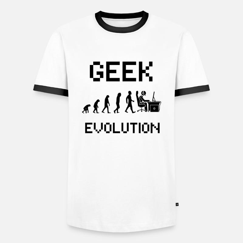 Geek evolution - Gamer evolution - Men's Ringer Shirt - white/black
