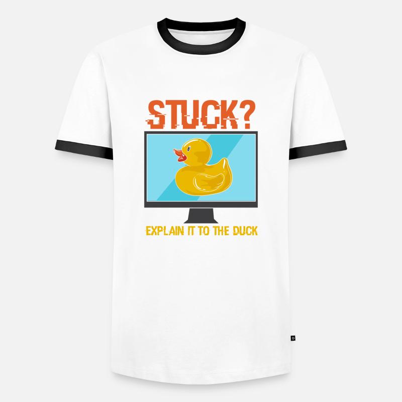 PROGRAMMING: Explain It To The Duck - Men's Ringer Shirt - white/black