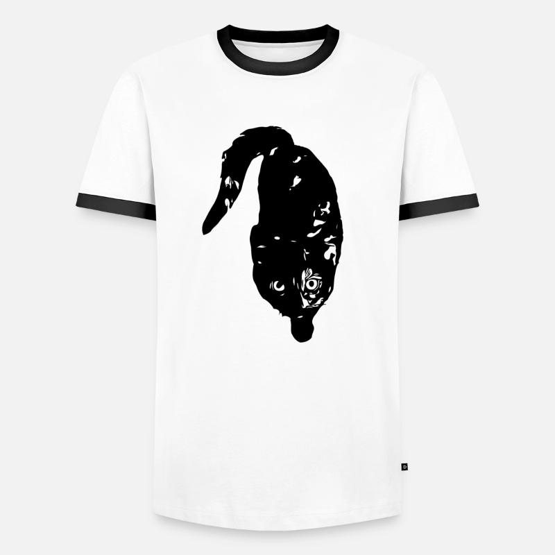Coco-Katze - Männer Kontrast-T-Shirt - Weiß/Schwarz