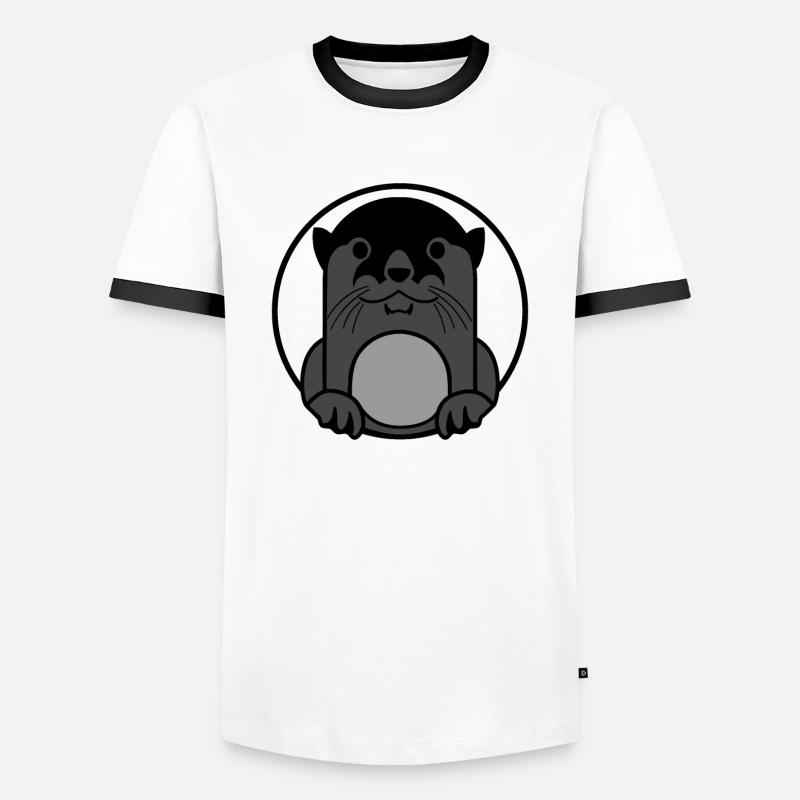 otter - Men's Ringer Shirt - white/black