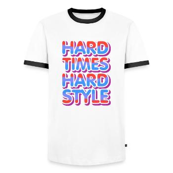 Hardstyle Rave Techno Spruch Feiern Festival - Männer Kontrast-T-Shirt - Weiß/Schwarz - Vorne - AI Model Female 172 light (172cm) & AI Model Male 178 dark (178cm)