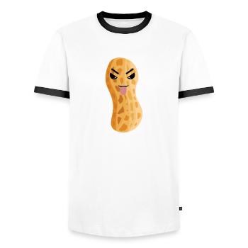 Cacahuètes cacahuètes Noix Noix - T-shirt contrasté Homme - blanc/noir - Devant - AI Model Female 172 light (172cm) & AI Model Male 178 dark (178cm)
