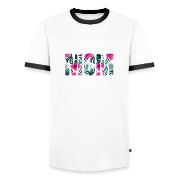 Mom - Männer Kontrast-T-Shirt - Weiß/Schwarz - Vorne - AI Model Female 172 light (172cm) & AI Model Male 178 dark (178cm)