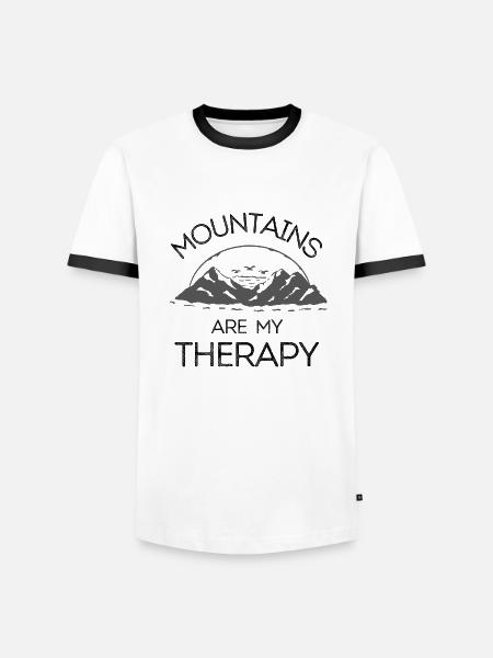 Mountains Are My Therapy - Men's Ringer Shirt - white/black