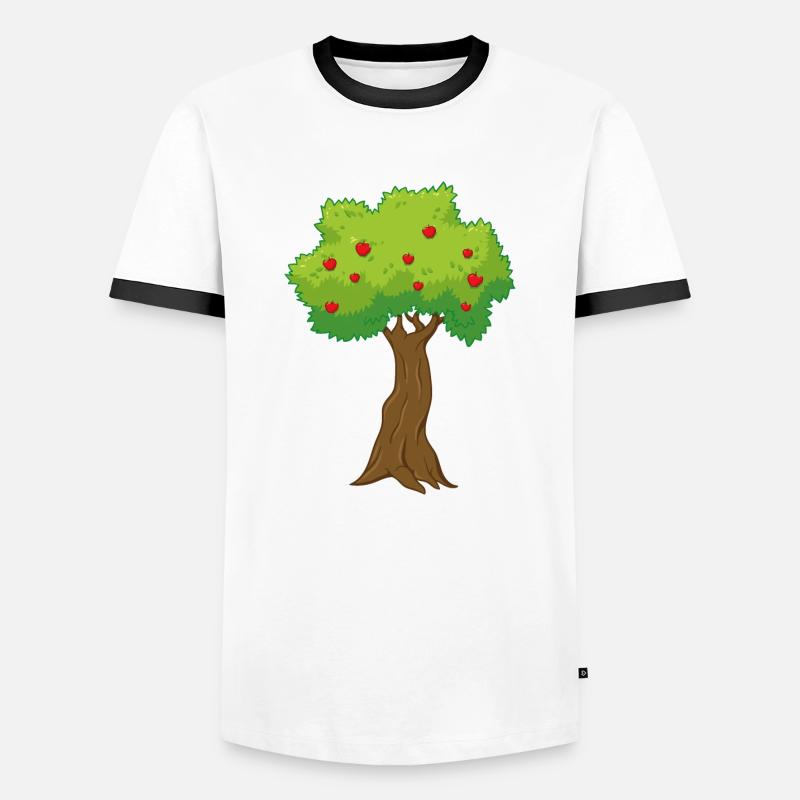 apple tree - Men's Ringer Shirt - white/black