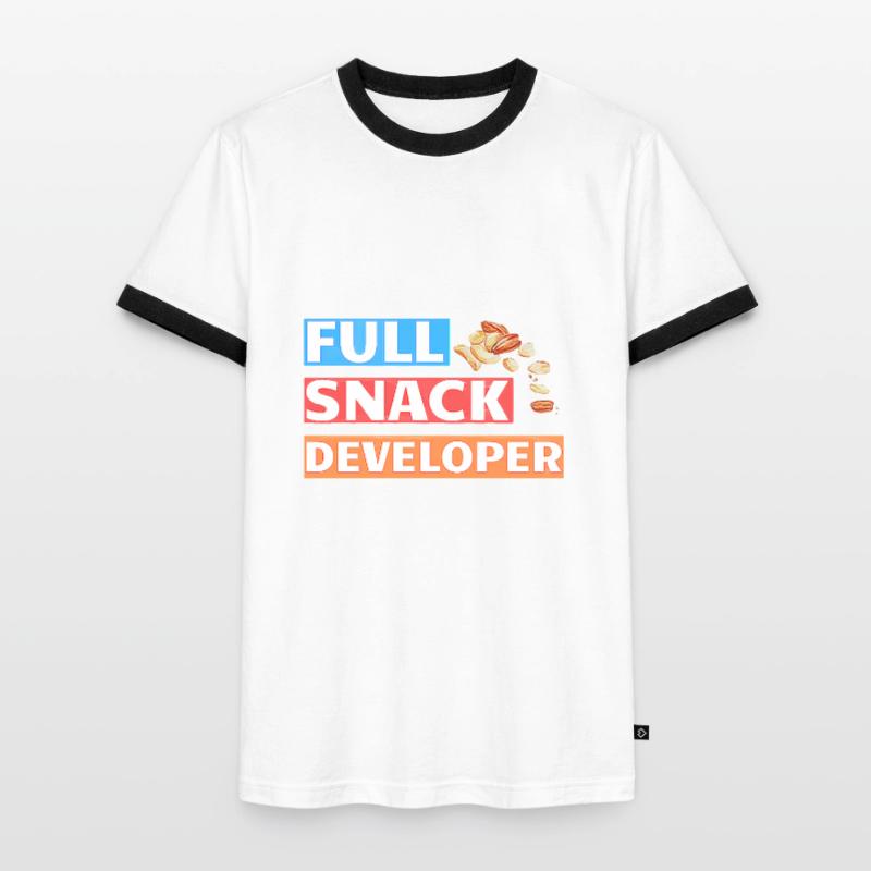 FULL SNACK DEVELOPER - DEVELOPER PUN Men's Ringer Shirt