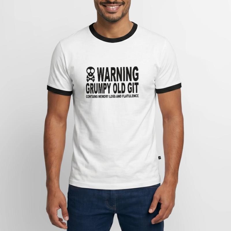 Warning Grumpy Old Git T-shirt contrasté Homme
