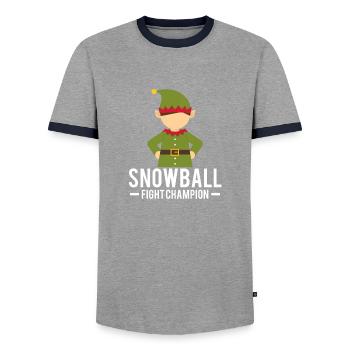 Onze Lutins de Noël bataille de boules de neige - T-shirt contrasté Homme - gris/marine  - Devant - AI Model Female 172 light (172cm) & AI Model Male 178 light (178cm)