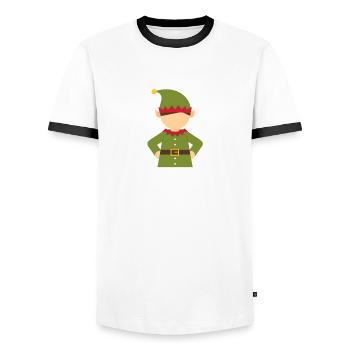 Onze Lutins de Noël bataille de boules de neige - T-shirt contrasté Homme - blanc/noir - Devant - AI Model Female 172 light (172cm) & AI Model Male 178 dark (178cm)