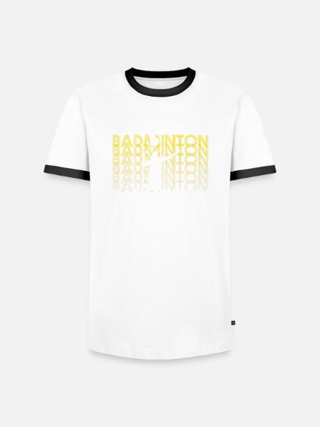 Federball Badminton Geschenk - Männer Kontrast-T-Shirt - Weiß/Schwarz