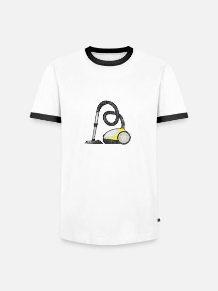 Staubsauger So rolle ich - Männer Kontrast-T-Shirt - Weiß/Schwarz