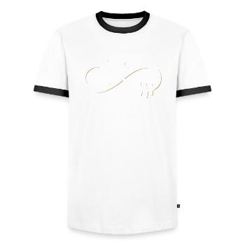 I like quad biking gift - Men's Ringer Shirt - white/black - Front - AI Model Female 172 light (172cm) & AI Model Male 178 dark (178cm)