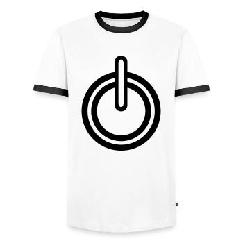 Power electricity icon - Men's Ringer Shirt - white/black - Front - AI Model Female 172 light (172cm) & AI Model Male 178 dark (178cm)