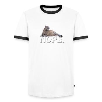 Capybara - Männer Kontrast-T-Shirt - Weiß/Schwarz - Vorne - AI Model Female 172 light (172cm) & AI Model Male 178 dark (178cm)