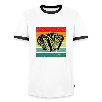 Akkordeon Akkordeonspieler Geschenk Akkordeonist - Männer Kontrast-T-Shirt - Weiß/Schwarz - Vorne - AI Model Female 172 light (172cm) & AI Model Male 178 dark (178cm)