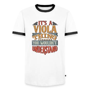 C’est une chose d’alto que vous ne comprendriez pas - Viola - T-shirt contrasté Homme - blanc/noir - Devant - AI Model Female 172 light (172cm) & AI Model Male 178 dark (178cm)