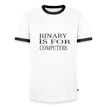 lgbt culture ex gay gender roles funny sayings - Men's Ringer Shirt - white/black - Front - AI Model Female 172 light (172cm) & AI Model Male 178 dark (178cm)