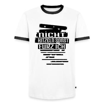 coronakrise blechblasinstrument geschenk statement - Männer Kontrast-T-Shirt - Weiß/Schwarz - Vorne - AI Model Female 172 light (172cm) & AI Model Male 178 dark (178cm)
