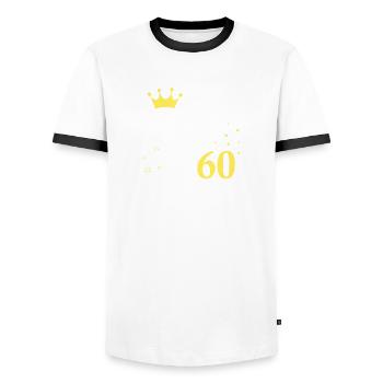 Geburtstag Königin wird 60 60. Geburtstag Frauen - Männer Kontrast-T-Shirt - Weiß/Schwarz - Vorne - AI Model Female 172 light (172cm) & AI Model Male 178 dark (178cm)