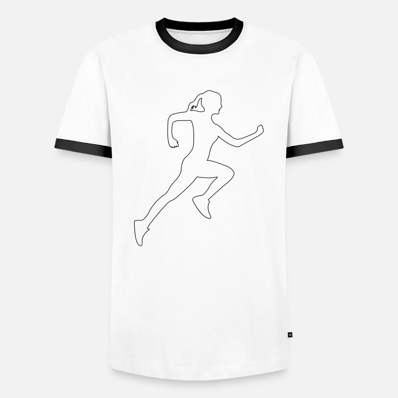 Läuferin - Männer Kontrast-T-Shirt - Weiß/Schwarz