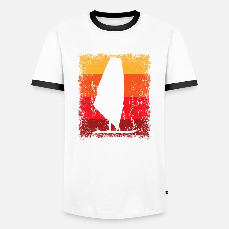 Windsurf Windsurfen Windsurfer Windsurfing - Männer Kontrast-T-Shirt - Weiß/Schwarz