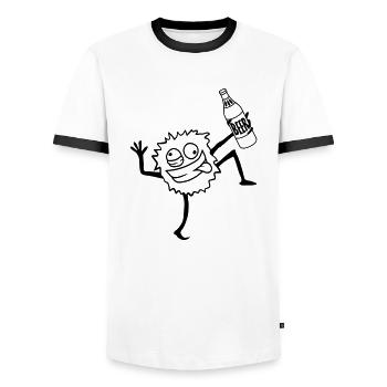 Beer Party Monster - Men's Ringer Shirt - white/black - Front - AI Model Female 172 light (172cm) & AI Model Male 178 dark (178cm)