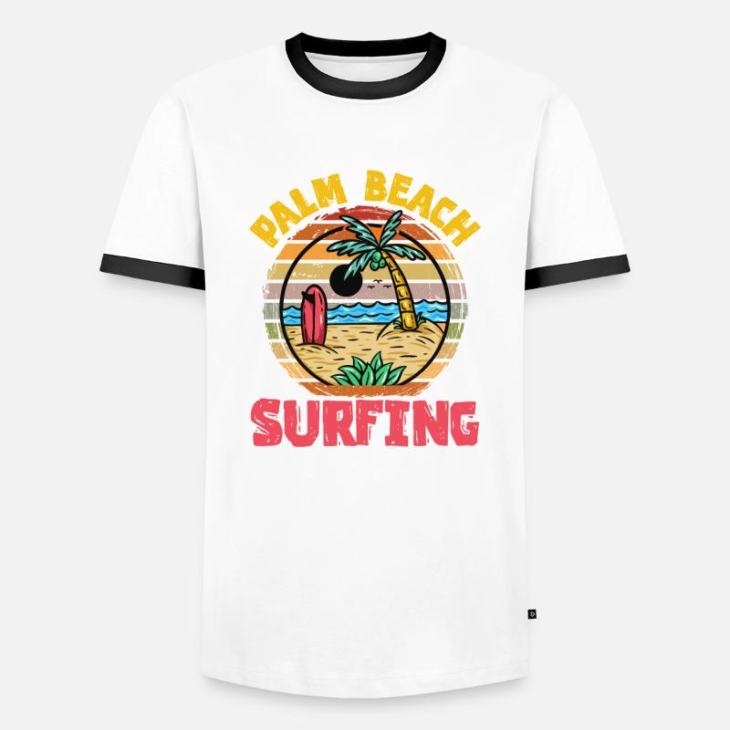 Palm trees - Men's Ringer Shirt - white/black