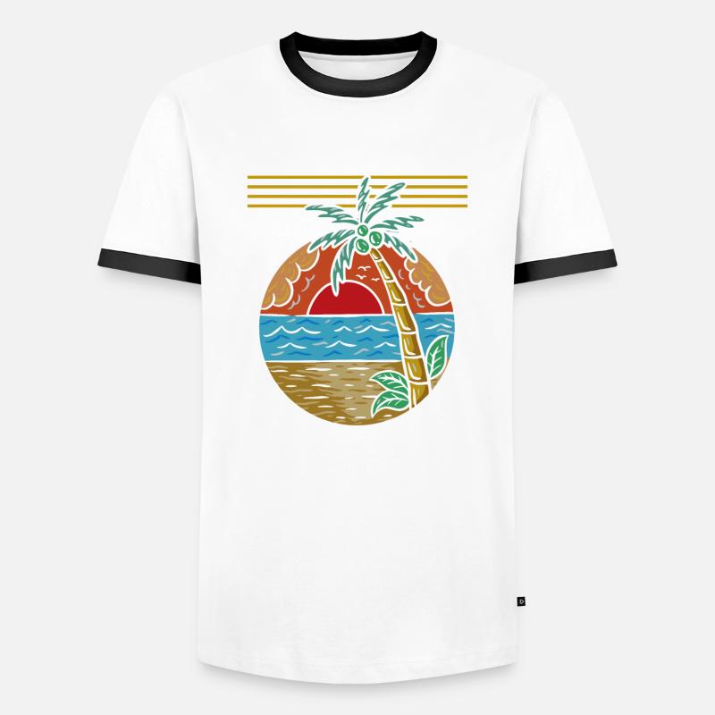Palm trees - Men's Ringer Shirt - white/black