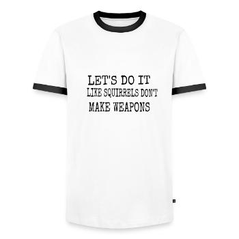 humour anti guerre hippie festival vert amour geek - T-shirt contrasté Homme - blanc/noir - Devant - AI Model Female 172 light (172cm) & AI Model Male 178 dark (178cm)