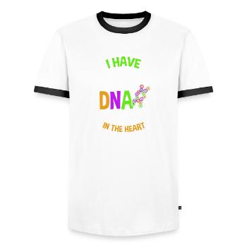 Bingo Queen Bingo dans mon ADN et petits-enfants dans le cœur - T-shirt contrasté Homme - blanc/noir - Devant - AI Model Female 172 light (172cm) & AI Model Male 178 dark (178cm)