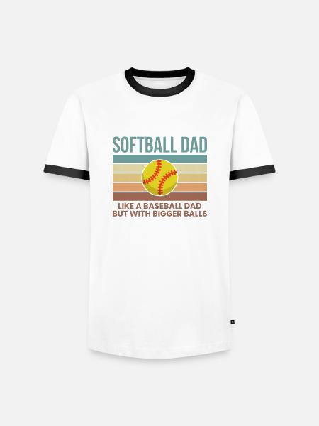 Softball Dad Shirt Geschenk - Männer Kontrast-T-Shirt - Weiß/Schwarz