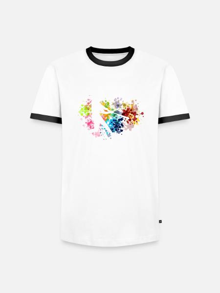 Softball Spieler Shirt Geschenk - Männer Kontrast-T-Shirt - Weiß/Schwarz