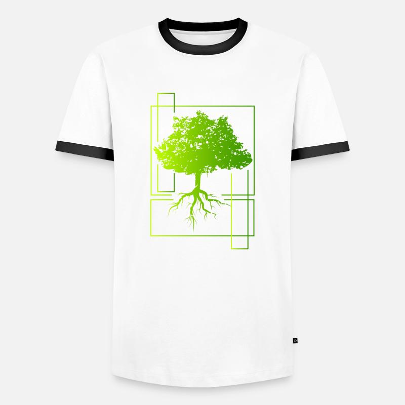Tree - Men's Ringer Shirt - white/black