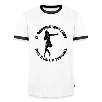 Dancing Hobby Dancer Sport Gift Dance Sport - Men's Ringer Shirt - white/black - Front - AI Model Female 172 light (172cm) & AI Model Male 178 dark (178cm)