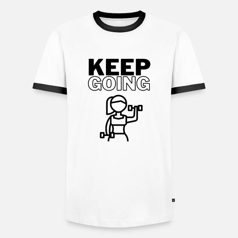 Keep Going - Men's Ringer Shirt - white/black