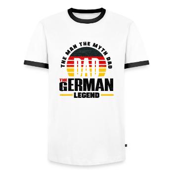 German Germany German Flag Fathers Day - Männer Kontrast-T-Shirt - Weiß/Schwarz - Vorne - AI Model Female 172 light (172cm) & AI Model Male 178 dark (178cm)