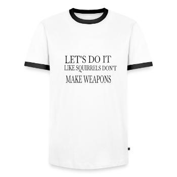 funky counterculture present idea funny quote - Männer Kontrast-T-Shirt - Weiß/Schwarz - Vorne - AI Model Female 172 light (172cm) & AI Model Male 178 dark (178cm)