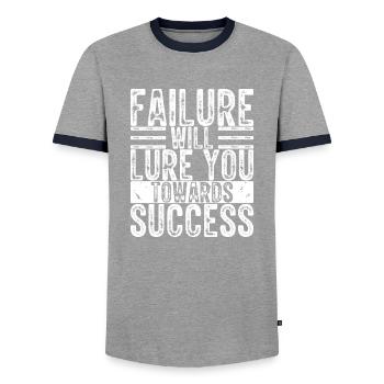 Inspirer des ondes positives Motivation de la vieas - T-shirt contrasté Homme - gris/marine  - Devant - AI Model Female 172 light (172cm) & AI Model Male 178 light (178cm)