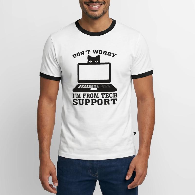 Technischer Support Computer Technik IT Software Männer Kontrast-T-Shirt