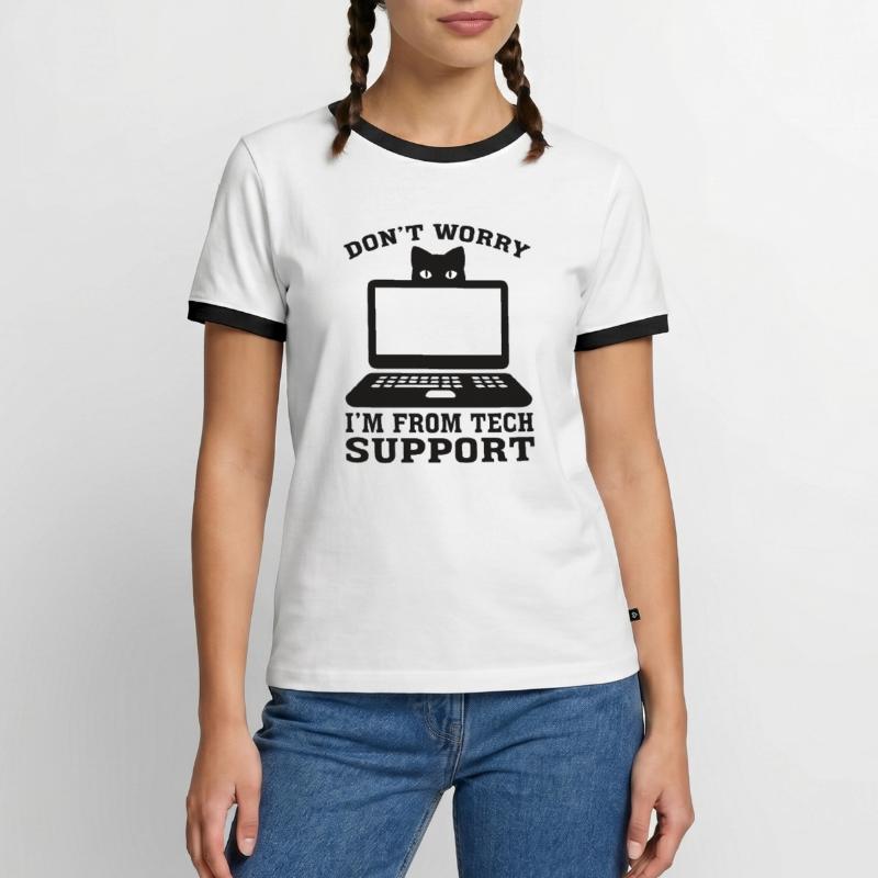 Technischer Support Computer Technik IT Software Männer Kontrast-T-Shirt