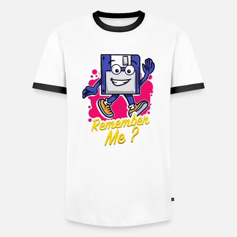 Programmer Retro-diskette Floppy disc - Men's Ringer Shirt - white/black