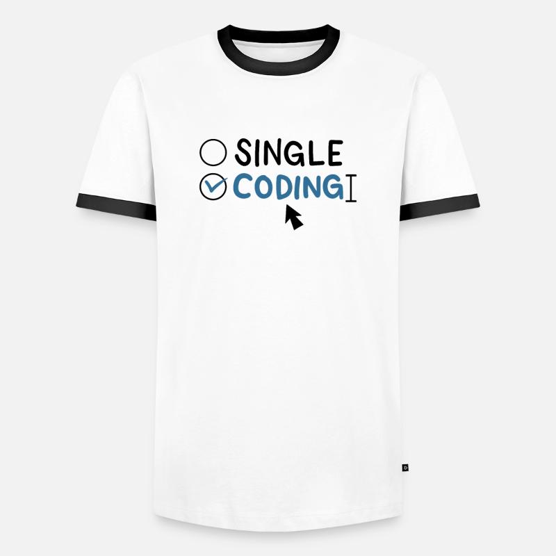 Programmierung Single Coding Software Engineer - Männer Kontrast-T-Shirt - Weiß/Schwarz